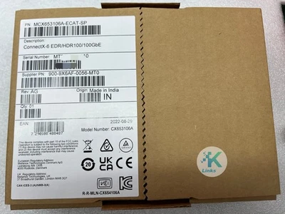 New MELLANOX MCX653106A-ECAT-SP ConnectX-6 VPI 2port HDR100 EDR IB 100G  Adapter - Image 1 of 4