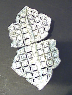 Hebilla de cinturón estilo gancho art deco vintage de diamantes de imitación años 40 Foto 1 de 4