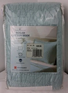 Home Classics ANNA Solid Cotton Pillow Sham Standard Turquoise Aqua Quilted - Bild 1 von 8