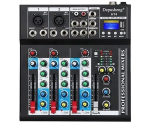 Depusheng HT4 Bluetooth Compatible Professional Portable Digital DJ 4 Channel - Picture 1 of 10
