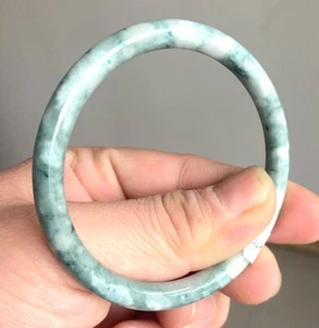 Certified Green 59.5mm Natural Burma A Jade jadeite Bangle Bracelet 3870 - Picture 1 of 4