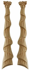 Georgian Room Wood Furniture Onlays, Pair Applique Drops Carved in Pine - PN667 - Picture 1 of 3
