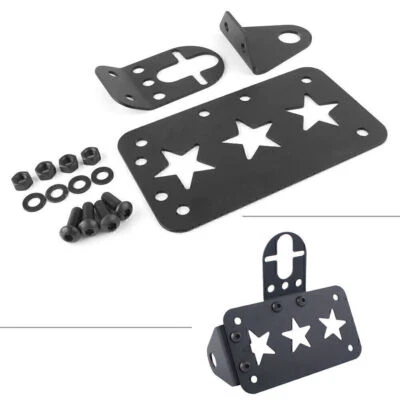 Tail Light License Plate Holder Side Bracket Mount For Harley Chopper Motorcycle - Image 1 of 4