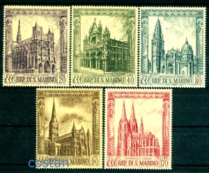 1967 Gothic Kathedralen,Amiens,Sienna,Toledo,Köln,Salisbury,San Marino,897,MNH - Bild 1 von 1
