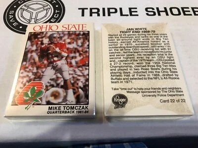 Rare New sealed 1988 NCAA Ohio State Football 22 card complete Kroger Police  - Image 1 of 4