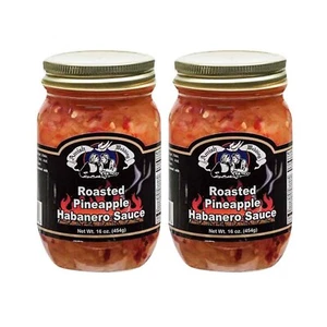 Salsa habanera de piña asada para boda Amish, hecha en EE. UU., 15 OZ, paquete de 2 frascos - Imagen 1 de 3
