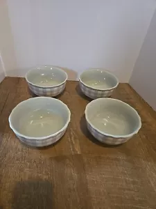 Set of Four Pioneer Woman ~ Gray & White Gingham ~ 6.5" ~ Stoneware Bowls EUC - Picture 1 of 4
