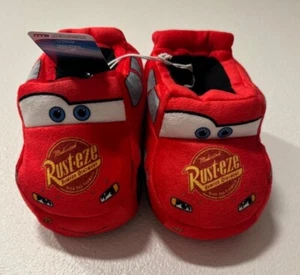 Disney Pixar Cars Boys Lightning McQueen Plush House Shoes Slip-ons size 7/8 - Picture 1 of 5