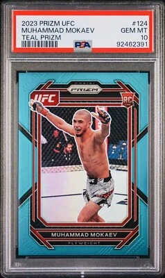 2023 Panini Prizm UFC Muhammad Mokaev  Rookie Teal Prizm /49 PSA 10 GEM MINT RC - Image 1 of 2
