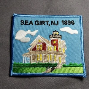 1896 Sea Girt NJ New Jersey Lighthouse 3.5"x3" Iron On Patch - Picture 1 of 2