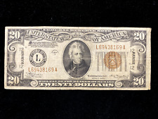 1934 A $20 Twenty Dollar Hawaii Bill Note