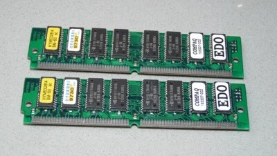Par de palancas RAM COMPAQ 185207-002 32 MB - 64 MB total 72 pines.  EDO sin paridad Foto 1 de 2