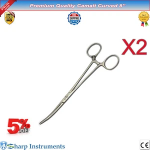Rochester Carmalt Curved Forceps 8" Stainless Veterinary Surgical Instruments CE - Picture 1 of 2