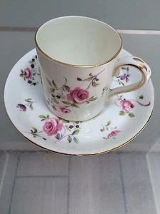 Crown Staffordshire Cup Saucer Handpainted Pink Rose Pattern dates 1906-29 - Bild 1 von 6