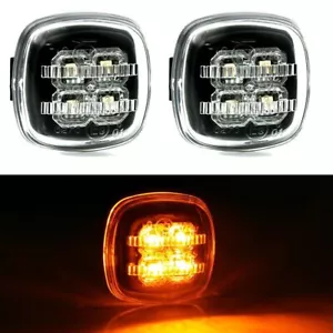 Per Skoda Fabia Octavia Rapid Roomster 2x LED Indicatori Vetro Trasparente Nero - Bild 1 von 5