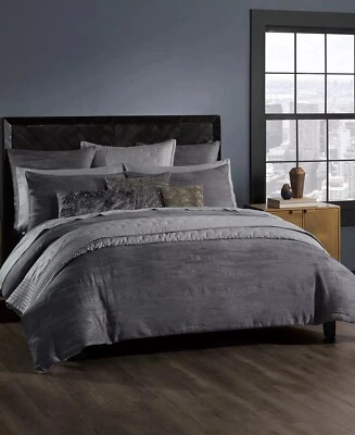 DONNA KARAN Vapor Duvet  Cover Full/Queen Charcoal /Grey 😃😃 - Image 1 of 4