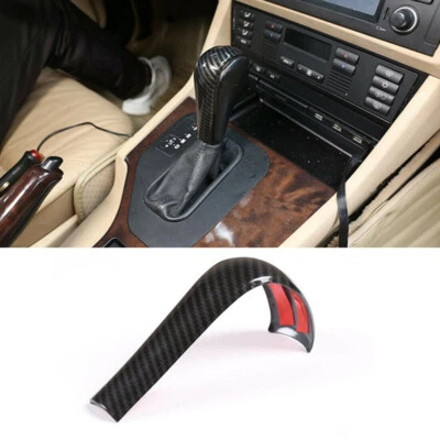 Carbon Fiber Gear Shift Lever Knob Cover Trim For BMW E60 E61 2004-2006 2007 — 第 1/4 张图片