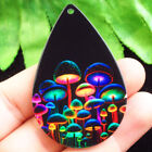 2pcs 56x36x2mm Rainbow Black Acrylic Mushroom Teardrop Pendant Cj1264