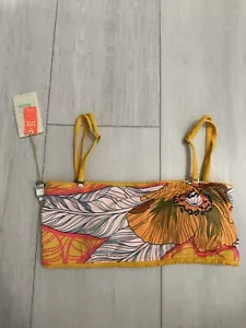NWT Maaji Reversible 4-Way Bikini Top Sz XL Yellow / Floral - Picture 1 of 3