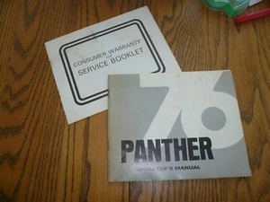 ARCTIC CAT snowmobiles 1976 Panther Operator's Manual & Warranty Service Booklet - Picture 1 of 5