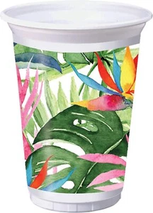 Floral Paradise Tropical Beach Summer Luau Party 16 oz. Plastic Cups - Picture 1 of 1