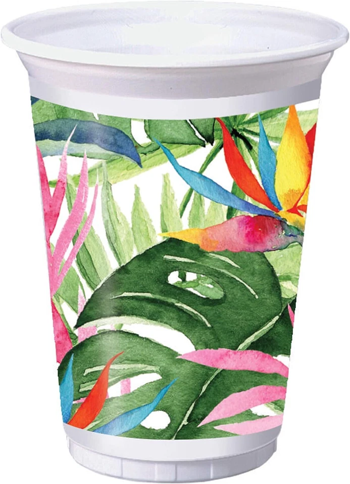 Floral Paradise Tropical Beach Summer Luau Party 16 oz. Plastic Cups - Image 1 of 1