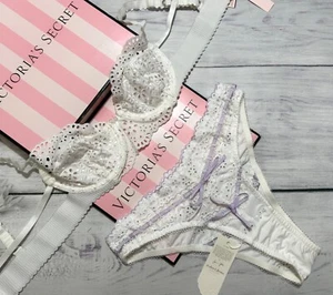 Victoria's Secret For Love & Lemons Sophie Eyelet Bra Set White S - Picture 1 of 7