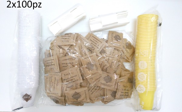 Coffee Kit, 400 Cups 80cc, 200 and 200 cane sugar, 400 pallets-Dolc Photo Related