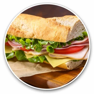 2 x Vinyl Stickers 30cm - Sandwich Restaurant Cafe Shop Cool Gift #24504 - Afbeelding 1 van 9