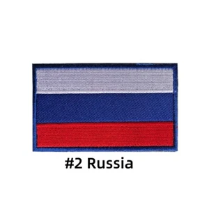 RUSSIA Flag Patch W/ Hook Adhesive Fastener Emblem Black Border - Picture 1 of 5