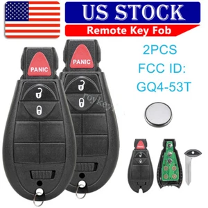 2 For 13 14 15 16 17 18 Dodge Ram 1500 2500 3500 Remote Key Fob GQ4-53T 56046953 - Bild 1 von 7