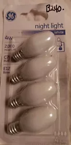4 GE White 4W Night Light Bulbs  E12 Base - Picture 1 of 2