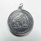 LARGE ANTIQUE STERLING SOLID SILVER RELIGIOUS MEDAL