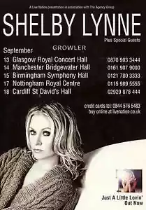 SHELBY LYNNE - CONCERT 2008 TOUR FLYER - RARE GENUINE LIVE COUNTRY MUSIC PROMO - Picture 1 of 2