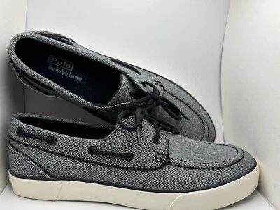 Zapatos de barco de tweed negros/blancos Polo de Ralph Lauren (Lander) para hombre ~ talla 9,5D Foto 1 de 4