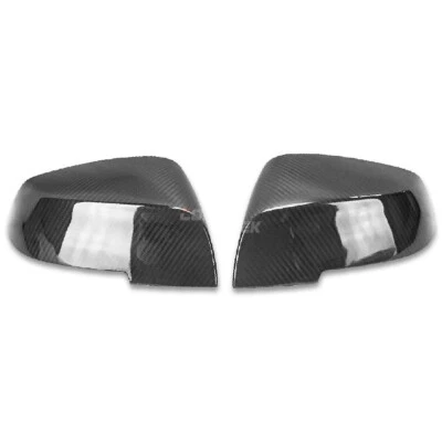 Nuevas tapas de cubiertas de espejos retrovisores de fibra de carbono negras brillantes para BMW F20 F22 F30 F32 adhesivas Foto 1 de 4