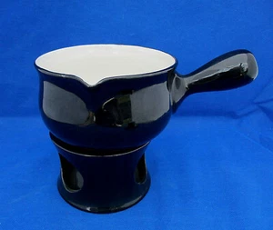 Butter Gravy Warming Stand Pot Georges Briard Black Japan Stoneware Oven Proof - Picture 1 of 8