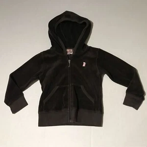 Vintage Juicy Couture Scottie Velour Tracksuit Hoodie Girls 3T Brown Granola - Picture 1 of 12