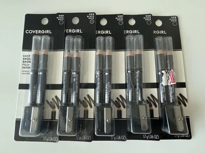 Lot 5 CoverGirl Black # 500 Easy Breezy Brow Pencils Eyebrow Cover Girl 10 Ct - Image 1 of 4