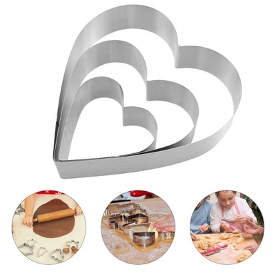  3 Pcs Silikon Herzform Gießform Kuchen Formen Backen Backvorgänge Herzförmige - Bild 1 von 4