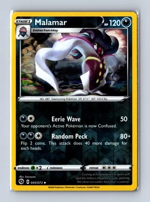 Malamar Reverse Holo Uncommon Pokémon Champion's Path #45/73 - Image 1 of 2