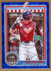 2025 Panini Baseball Stars and Stripes Rookie Blue Fireworks Colin Anderson 7/75 - Picture 1 of 2