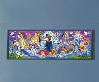 Disney Mural Diamond Art Kit Many Of Your Faves  9.84x 33.84 Inch Picture - Image 1 of 4