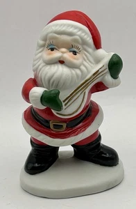 Decorazione statuina natalizia ceramica chitarra mandolino babbo natale vintage 4,75” H - Foto 1 di 5