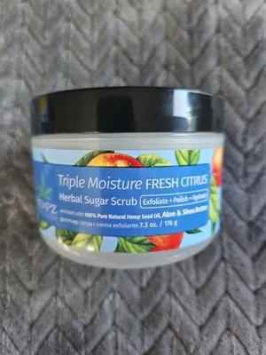 HEMPZ Triple Moisture FRESH CITRUS SHEA SUGAR SCRUB 7.3oz NEW SEALED  - Image 1 of 4