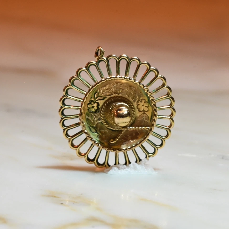 Berloque Sombrero Vintage 14K SF - Imagem 1 de 3