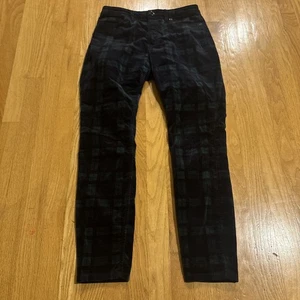 Pantalones de mezclilla Vineyard Vines Jamie tiro alto ajustados reloj negro tartán cuadros terciopelo 4 - Imagen 1 de 6