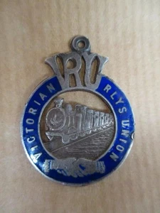 Medallion, pendant, Victorian Railways Union, enamel, sterling silver, P.J King - Bild 1 von 2
