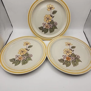 Juego de 3 platos de cena Newcor Gres Joy Pattern 405 amarillo verde marrón de colección - Imagen 1 de 11