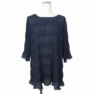OTTO Collection Camicia da donna blusa blusa blu navy trasparente raccolta... - Immagine 1 di 4